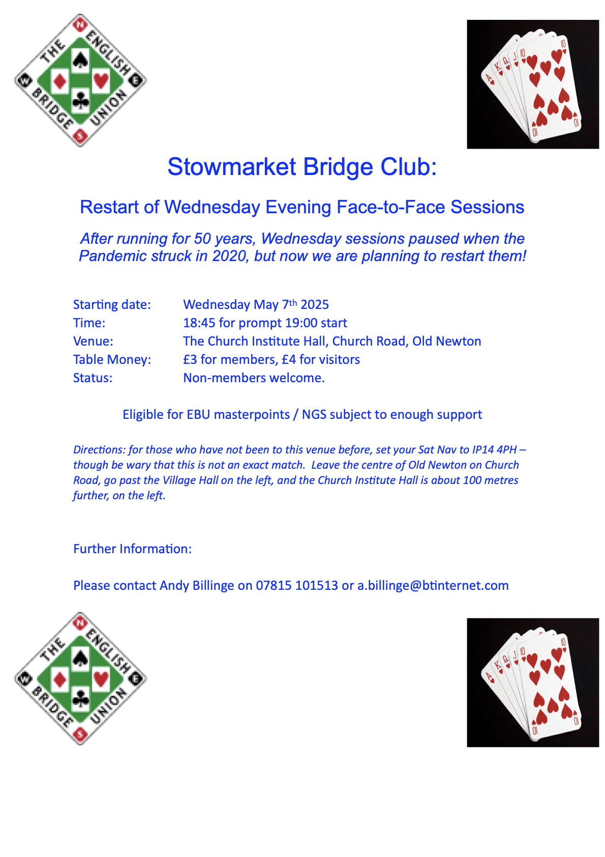 Stowmarket to restart Wednesday evening duplicate