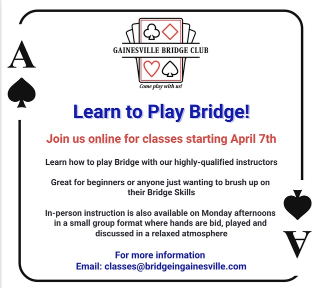 Join our Classes Starting in April