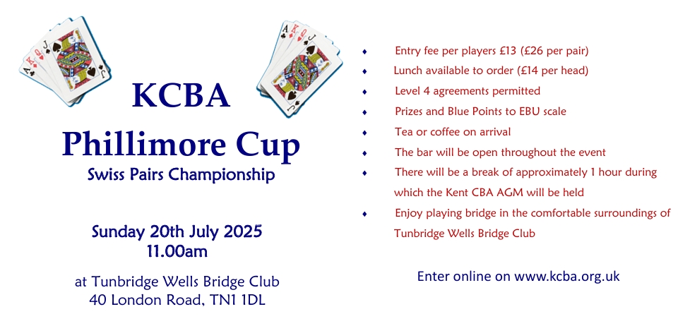 Swiss Pairs - Blue Pointed - Phillimore Cup - Sunday 20th July 2025