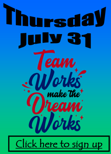 TEAM GAMES- Pre-Registration required