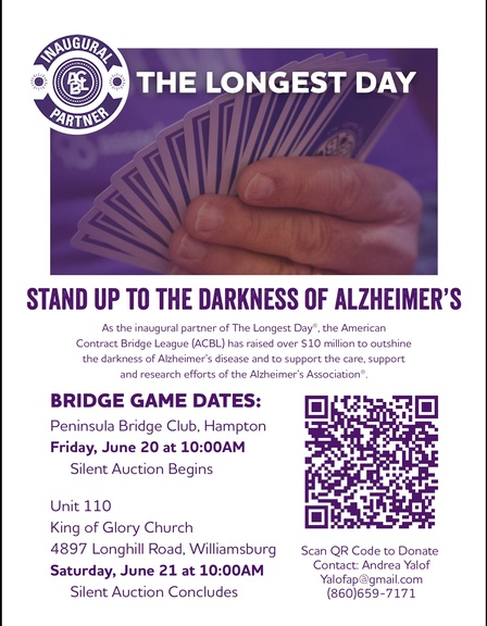 ACBL Unit 110 / Alzheimer's Association The Longest Day