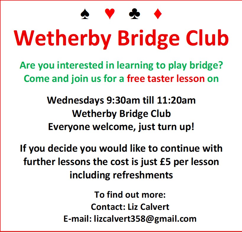 Lessons at Wetherby Bridge Club